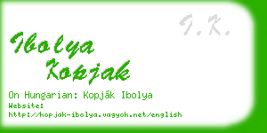 ibolya kopjak business card